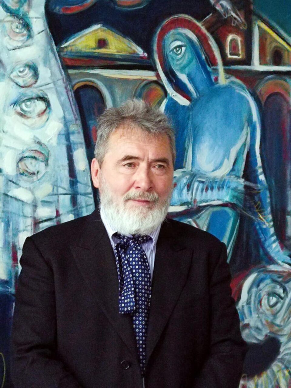 Artistul Constantin Ungureanu Box în cadrul expoziției lansate sâmbătă, la Suceava