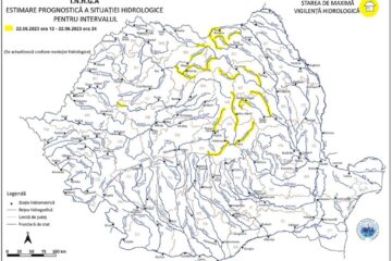 Harta atenționare hidrologică Apele Române