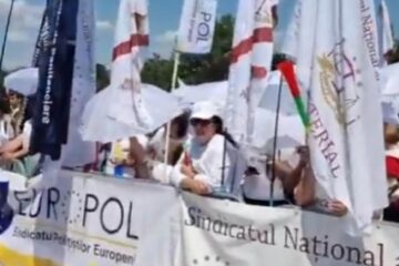 Mitingul din București foto Digi24.ro - Facebook Sindicatul Europol