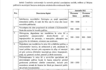 Amenzi între 500 și 1500 de lei pentru urinat pe domeniu public, dormit pe bănci, scuipat sau suflat nasul în apă la ștrand și alte abateri de la normele de bună conviețuire în municipiul Suceava
