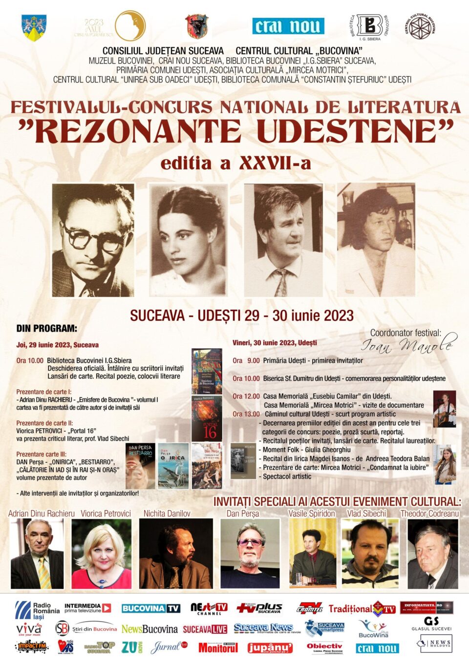 S-au anunțat câștigătorii Festivalului-Concurs Național de Literatură „Rezonanțe Udeștene”, ediția a XXVII-a S-au anunțat câștigătorii Festivalului-Concurs Național de Literatură „Rezonanțe Udeștene”, ediția a XXVII-a