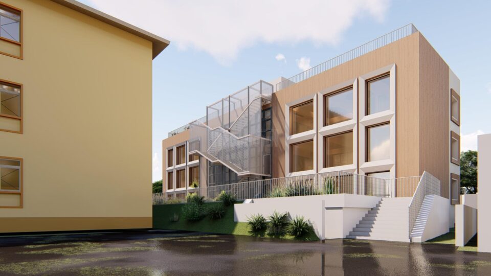 Grădiniță nouă la Școala Gimnazială nr. 1 din Suceava, cu locuri de joacă pe acoperiș, construită cu fonduri europene