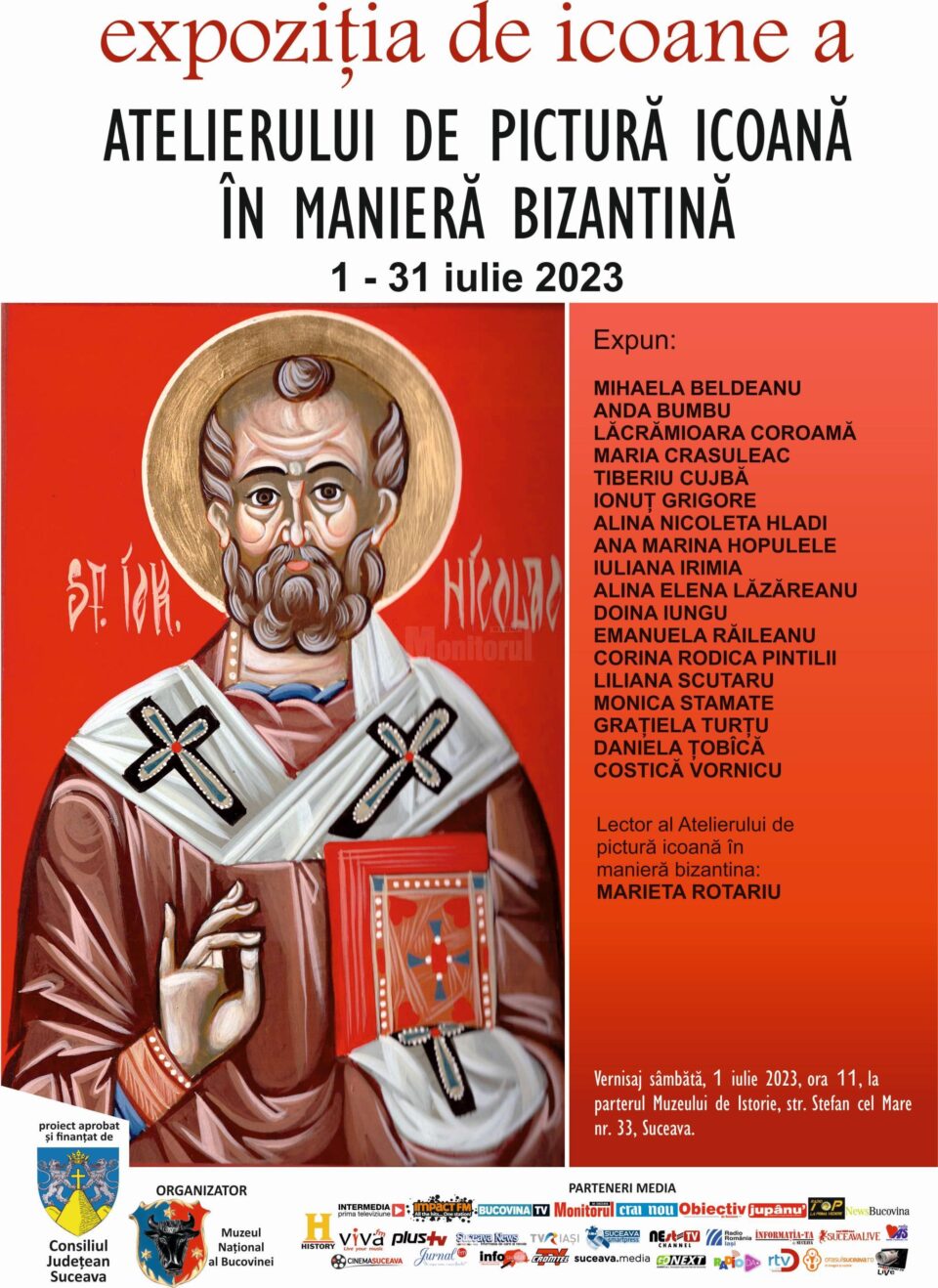 Expoziția atelierului de pictură - icoană în manieră bizantină, la Muzeul de Istorie