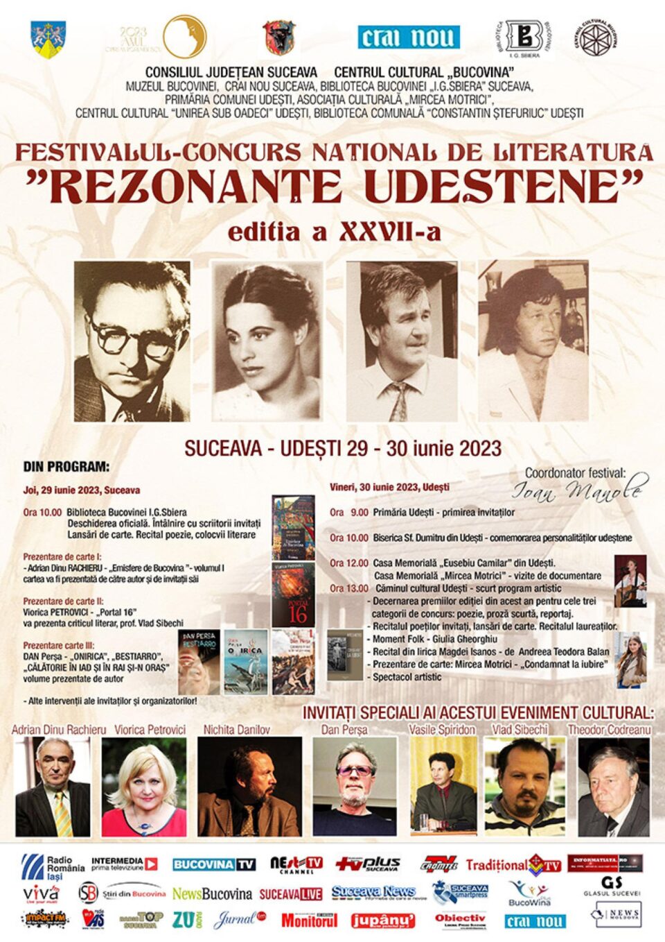 S-au anunțat câștigătorii Festivalului-Concurs Național de Literatură „Rezonanțe Udeștene”, ediția a XXVII-a S-au anunțat câștigătorii Festivalului-Concurs Național de Literatură „Rezonanțe Udeștene”, ediția a XXVII-a
