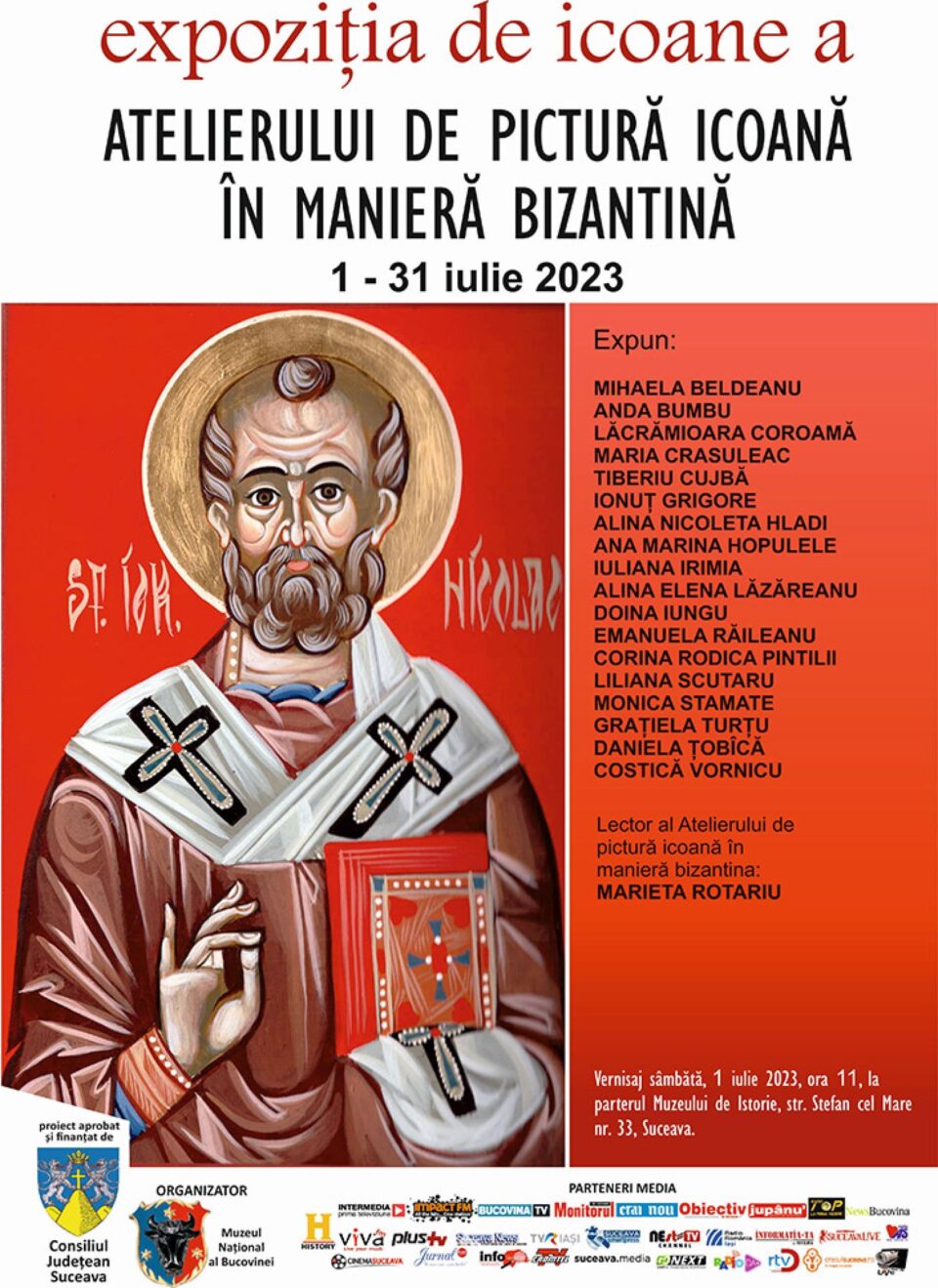 Expoziția atelierului de pictură - icoană în manieră bizantină, la Muzeul de Istorie Expoziția atelierului de pictură - icoană în manieră bizantină, la Muzeul de Istorie