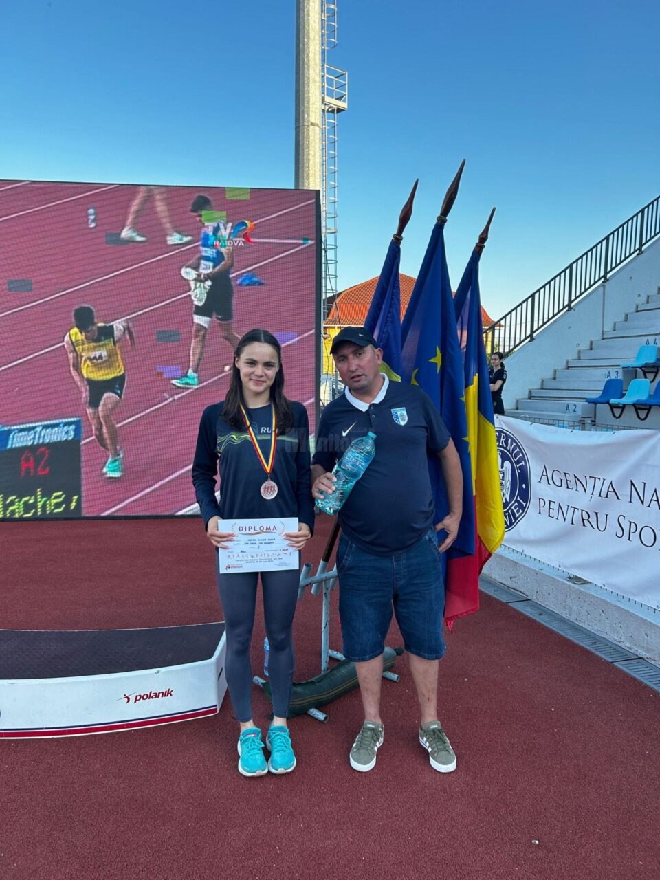 Claudia Costiuc și antrenorul Cristian Prâsneac