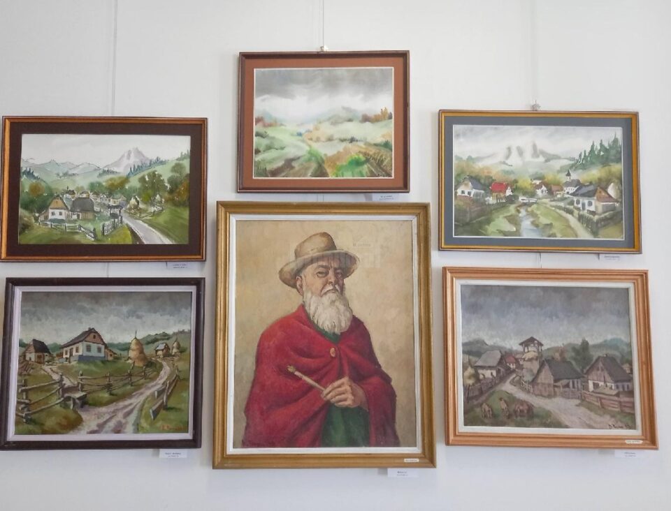 Satul bucovinean ilustrat în 42 de lucrări, acuarele și culori în ulei, de pictorul Dumitru Rusu