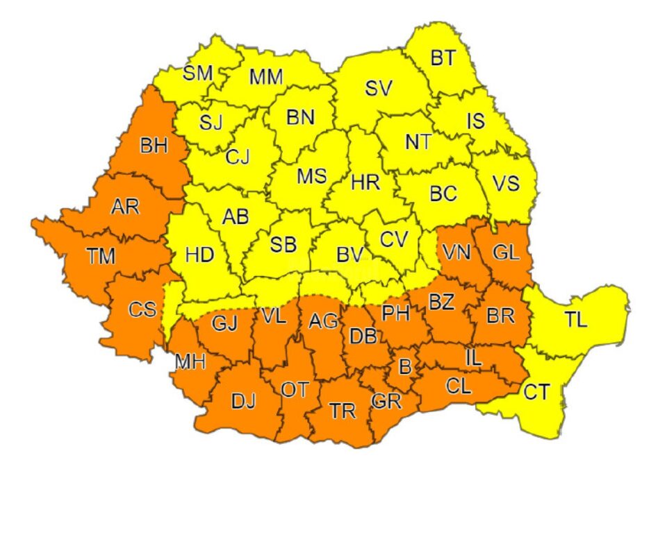 Cod galben sau portocaliu de canicula si disconfort termic accentuat, în întreaga tara Cod galben sau portocaliu de canicula si disconfort termic accentuat, în întreaga tara
