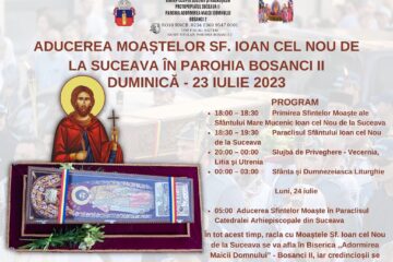 Sfântul Ioan cel Nou va poposi la Bosanci