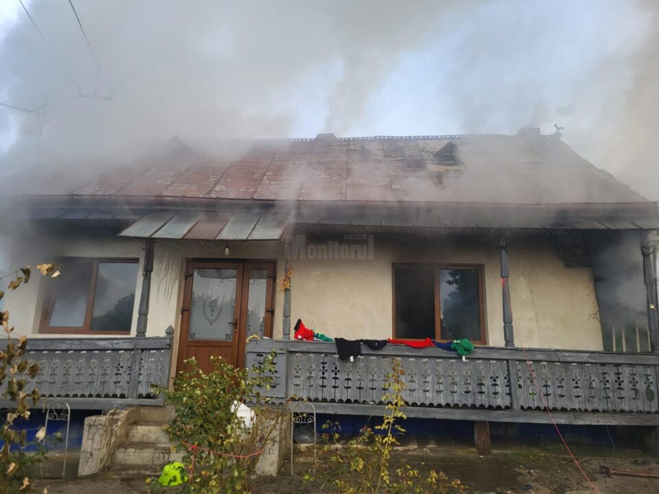 Casa grav afectată de incendiul de la Horodniceni
