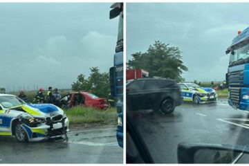 Un BMW nou care trebuia să ajungă la IPJ Suceava, implicat într-un accident mortal pe E85 Foto ziaruldevrancea.ro