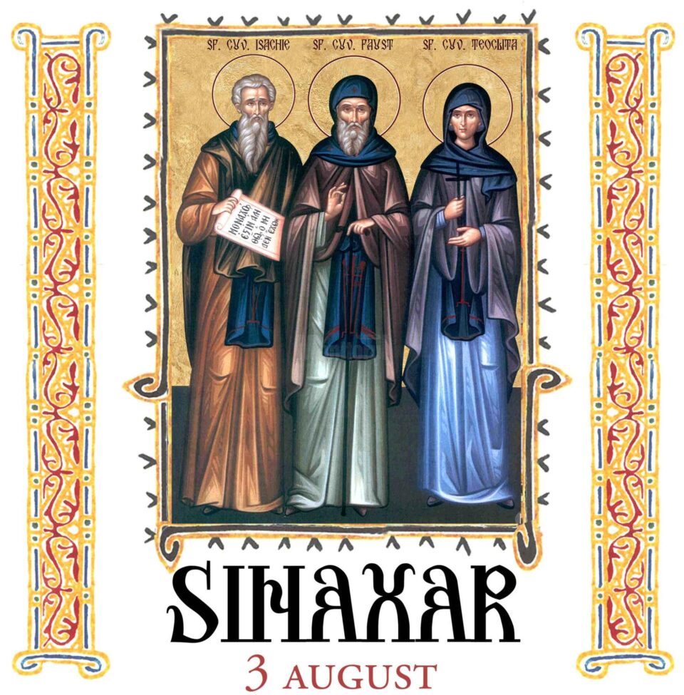 Sinaxar 03 august 2023