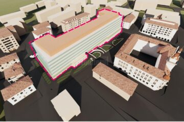 Complex rezidențial înglobat într-o singură clădire, uriașă, pe terenul din spatele Palatului Administrativ Suceava