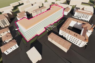 Complex rezidențial înglobat într-o singură clădire, uriașă, pe terenul din spatele Palatului Administrativ Suceava