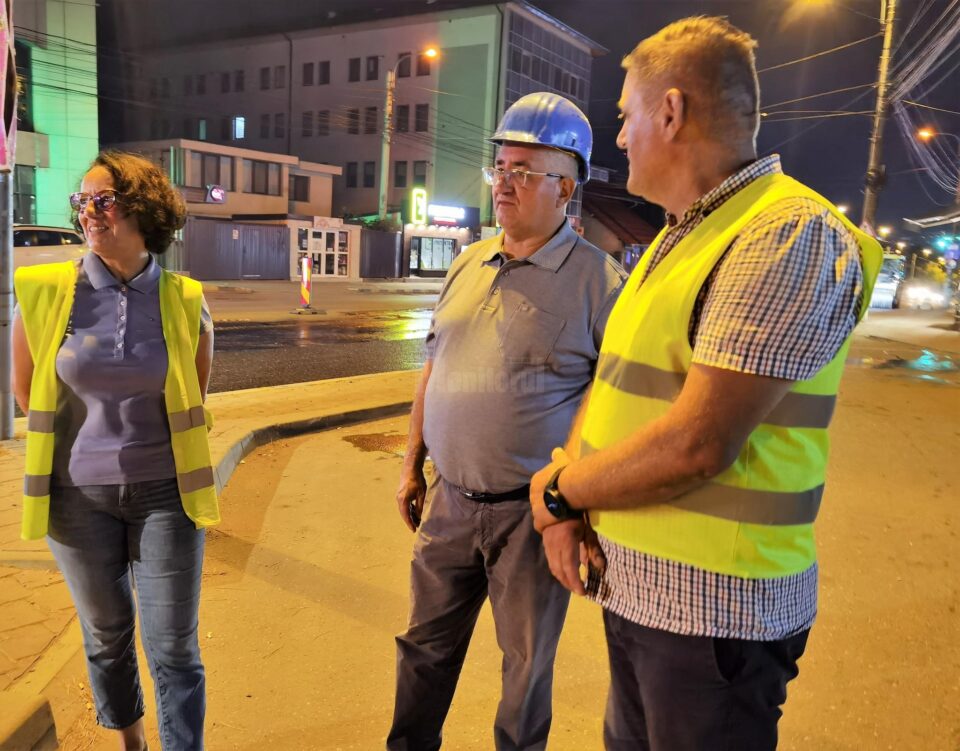 Primarul Sucevei, Ion Lungu, prezent alături de echipele de asfaltare care acționau în zona Orizont