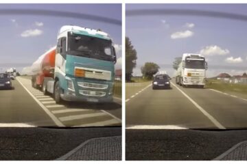 Doi șoferi de tir din Ucraina, lăsați fără permise de conducere și amendați pentru depășiri pe linie continuă Capturi foto stirisuceava.net
