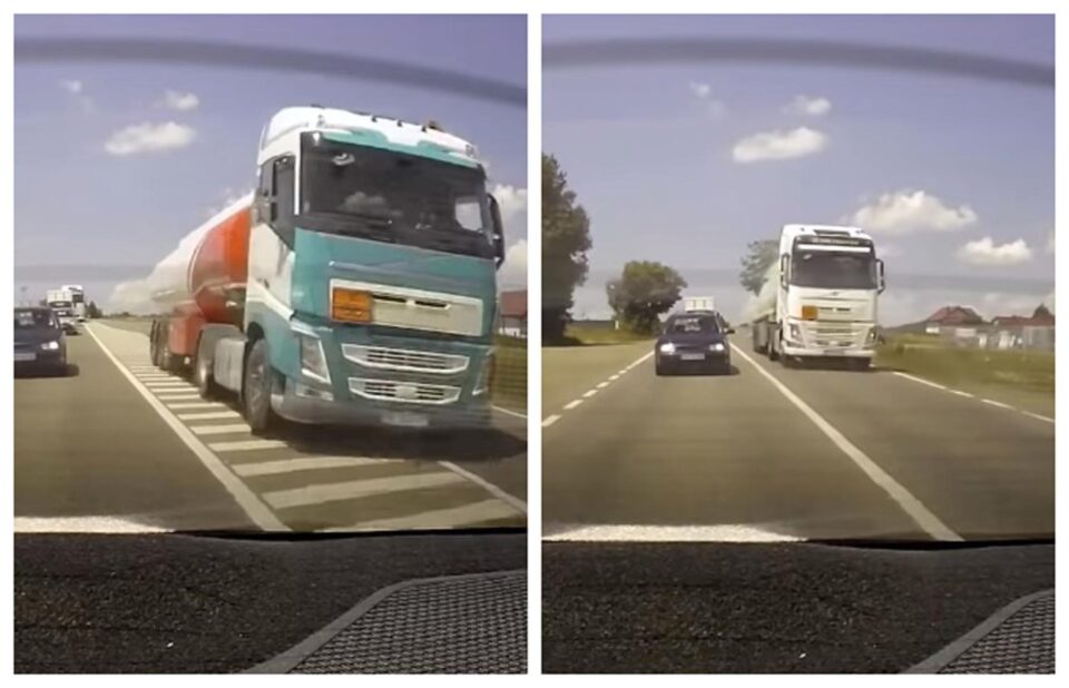 Doi șoferi de tir din Ucraina, lăsați fără permise de conducere și amendați pentru depășiri pe linie continuă Capturi foto stirisuceava.net Doi șoferi de tir din Ucraina, lăsați fără permise de conducere și amendați pentru depășiri pe linie continuă Capturi foto stirisuceava.net