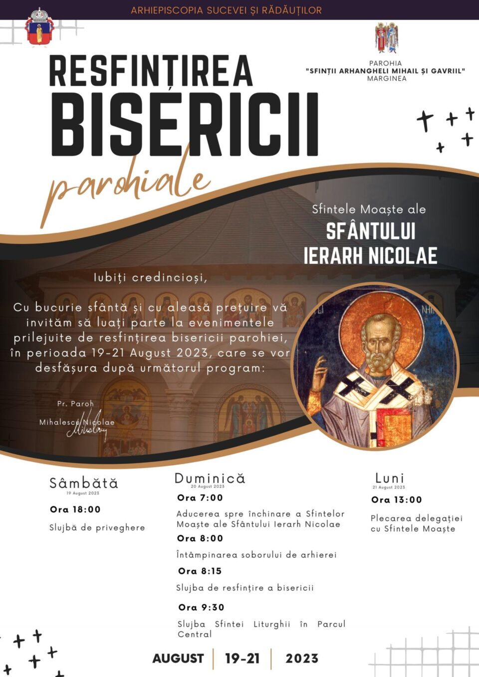 ÎPS Teodosie, Arhiepiscopul Tomisului, invitat la resfințirea Bisericii parohiale „Sf. Mihail și Gavriil” Marginea