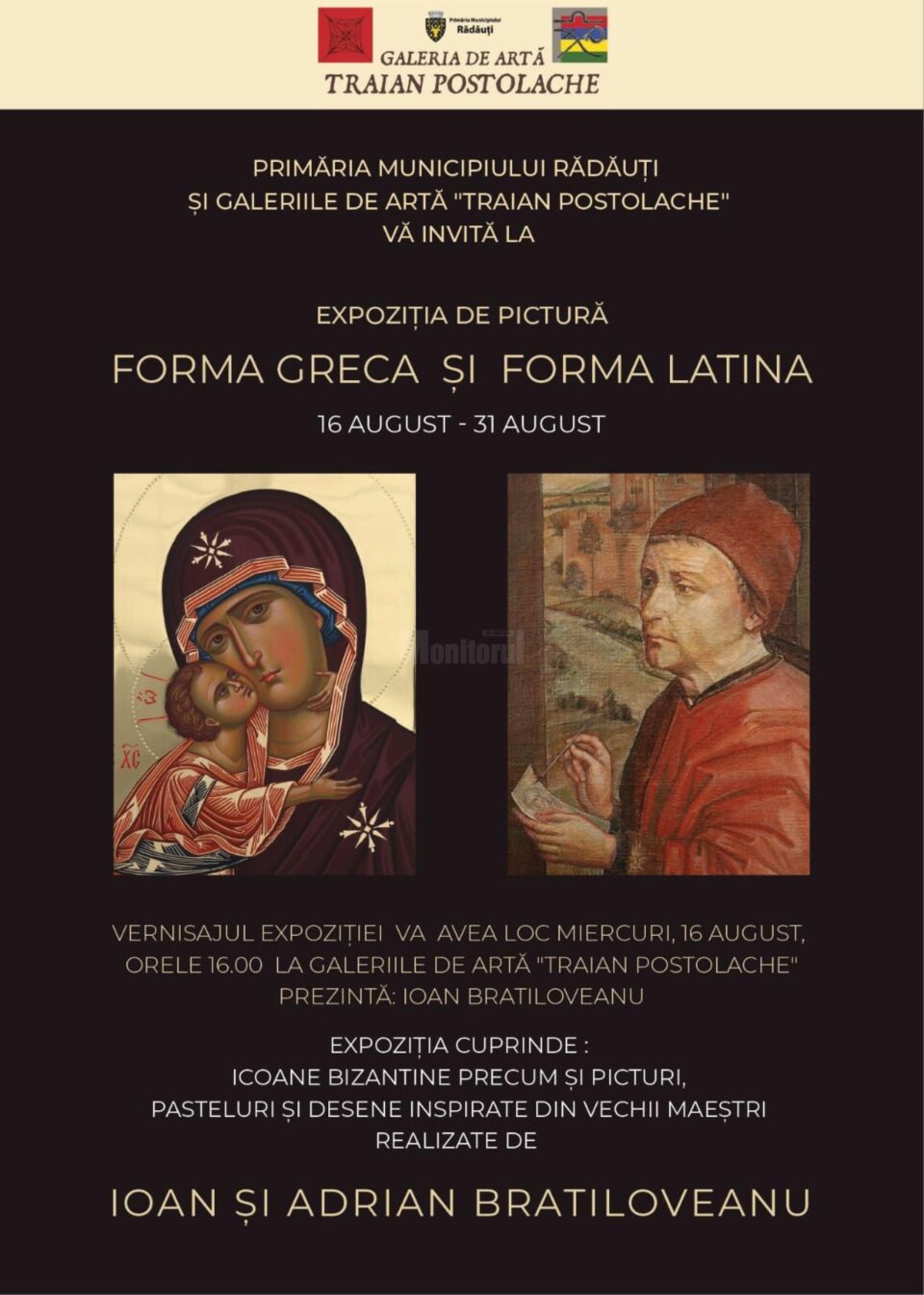 Expoziție de pictură, la Galeriile de Artă „Traian Postolache” Rădăuți