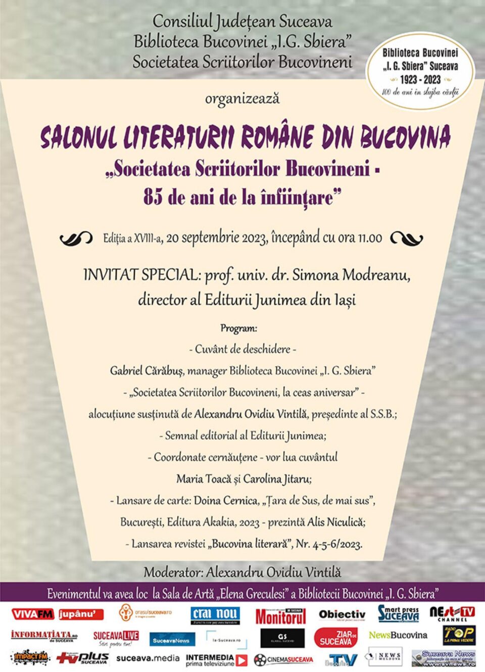 Salonul Literaturii Române din Bucovina, ediția a XVIII-a, la Biblioteca Bucovinei Salonul Literaturii Române din Bucovina, ediția a XVIII-a, la Biblioteca Bucovinei