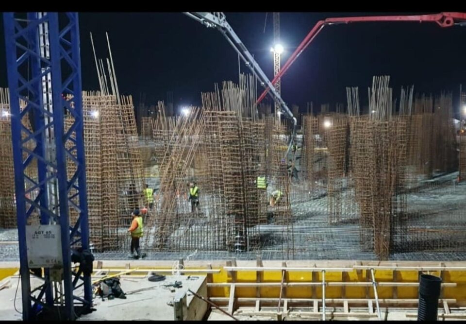 Radierul lotului 5, Corp C1, la Sala Polivalentă, turnat dupa 24 de ore de munca non-stop 1