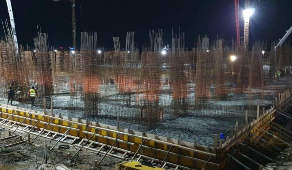Radierul lotului 5, Corp C1, la Sala Polivalentă, turnat dupa 24 de ore de munca non-stop 3