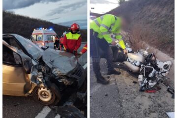 Motociclist cu multiple traumatisme, după un impact cu un autoturism, pe șoseaua de centură a Sucevei