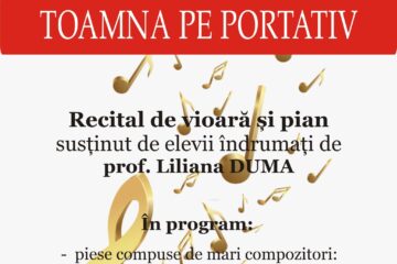 „Toamna pe portativ”, recital de vioară și pian, miercuri, la Biblioteca Bucovinei