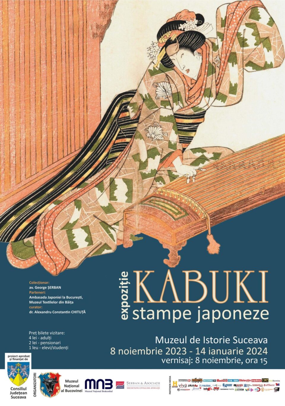 Expoziție de stampe japoneze „Teatrul Kabuki”, la Muzeul Național al Bucovinei