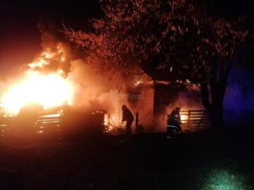 Incendiu puternic la o spălătorie, o vulcanizare auto și un magazin