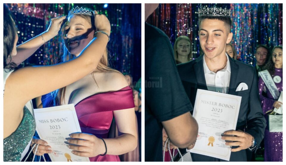 Miss și Mister Boboc - Ștefania Sîrbu și Robert Cazan. FOTO - elev fruntaș Matei Trofin