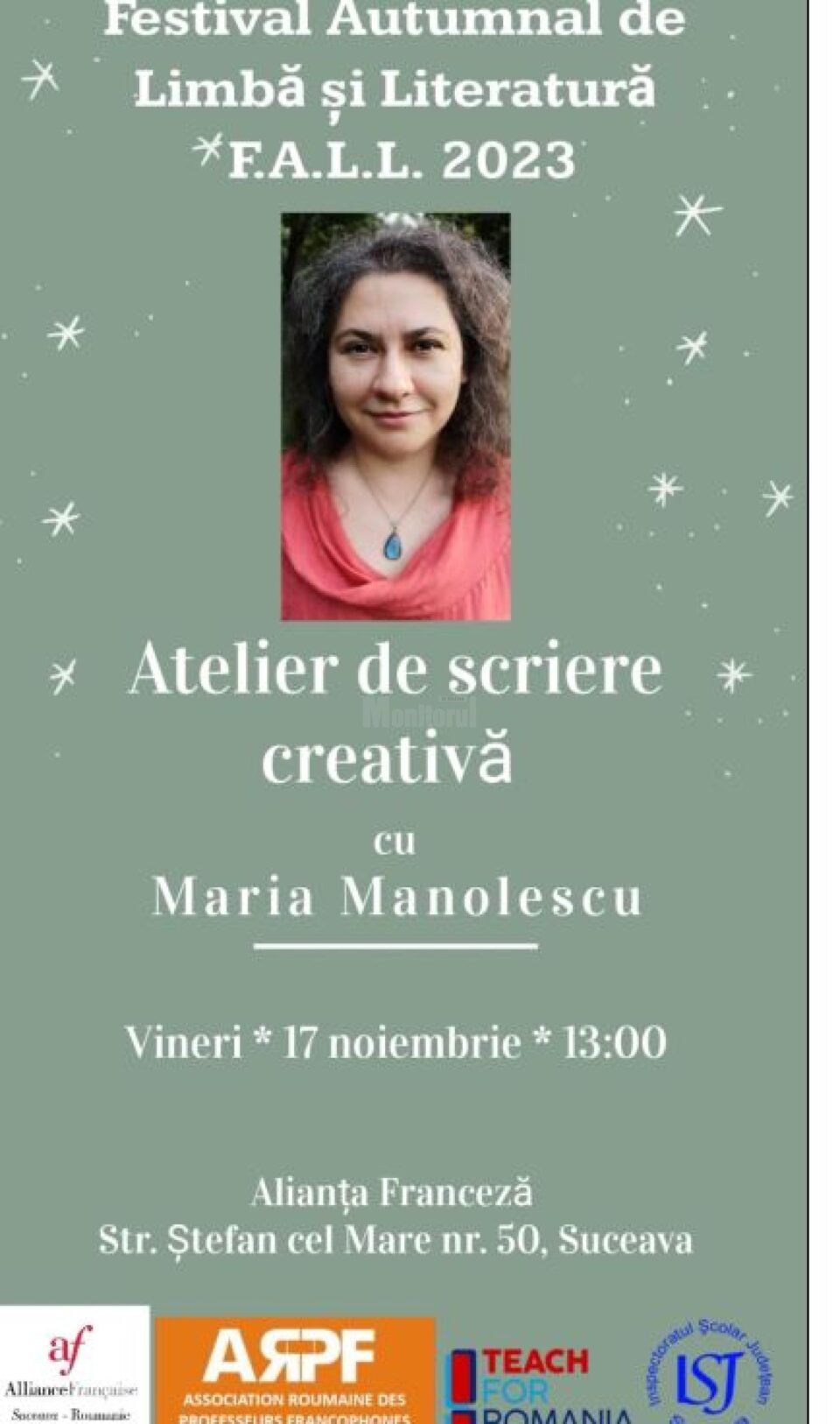Atelier de scriere creativă, la Alianța Franceză din Suceava