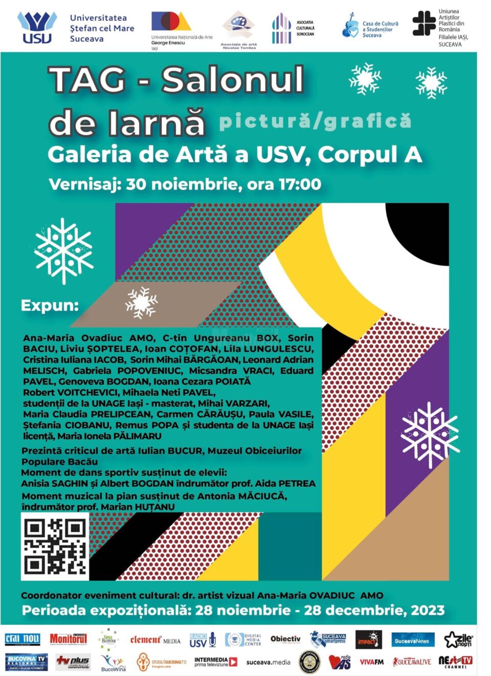 Artiști consacrați și studenți la „Arte” vor expune la „TAG Salonul de Iarnă”, la USV Artiști consacrați și studenți la „Arte” vor expune la „TAG Salonul de Iarnă”, la USV