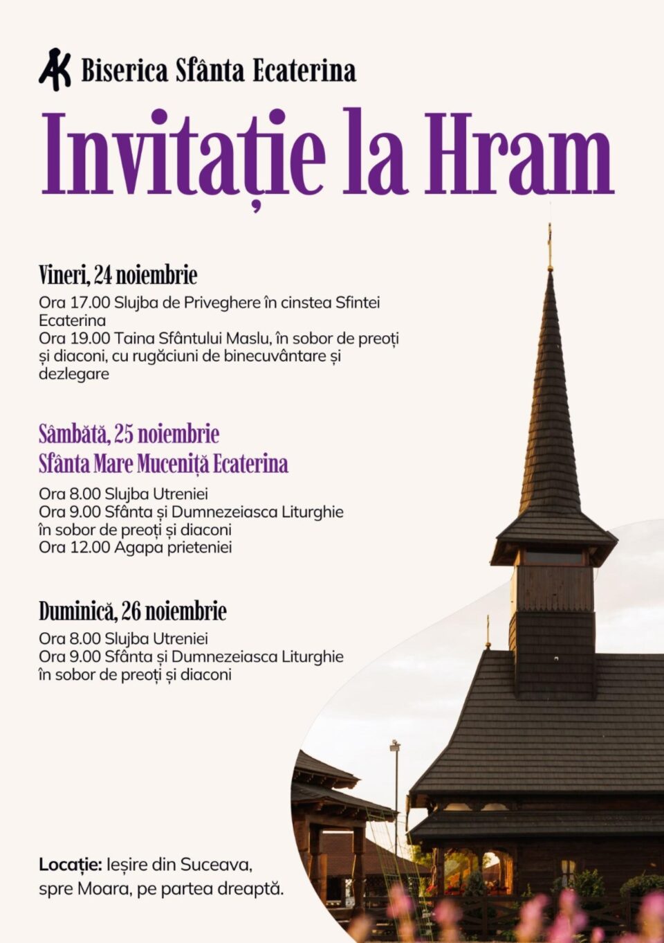 Momente de reflecție, rugăciune și comuniune, la Hramul Bisericii „Sfânta Ecaterina” Momente de reflecție, rugăciune și comuniune, la Hramul Bisericii „Sfânta Ecaterina”