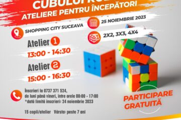 În luna noiembrie, atelierele de rezolvare a cubului Rubik au loc sâmbătă, pe 25 noiembrie 2023