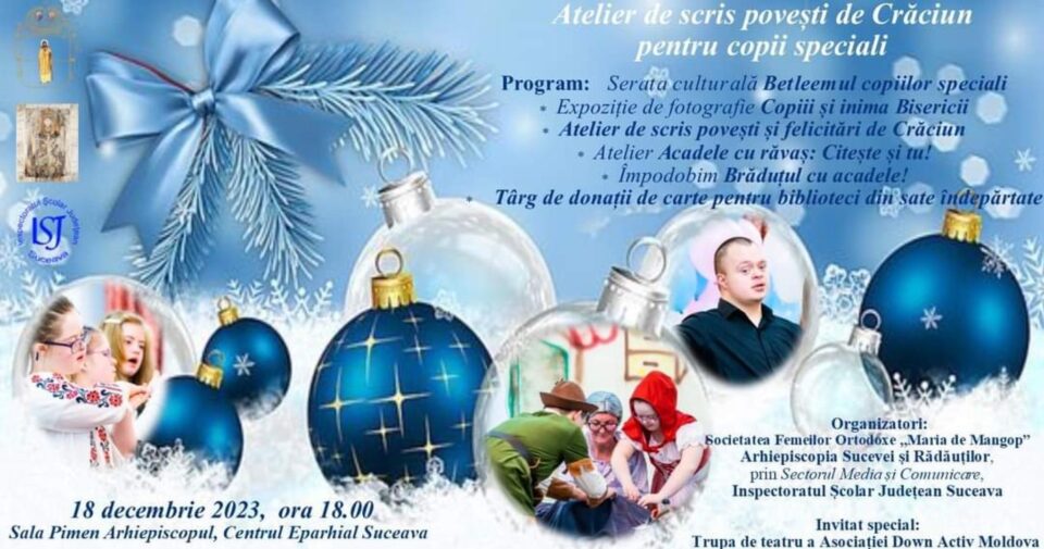 Atelierul de scris povești de Crăciun pentru copii speciali, la Centrul Eparhial Suceava Atelierul de scris povești de Crăciun pentru copii speciali, la Centrul Eparhial Suceava