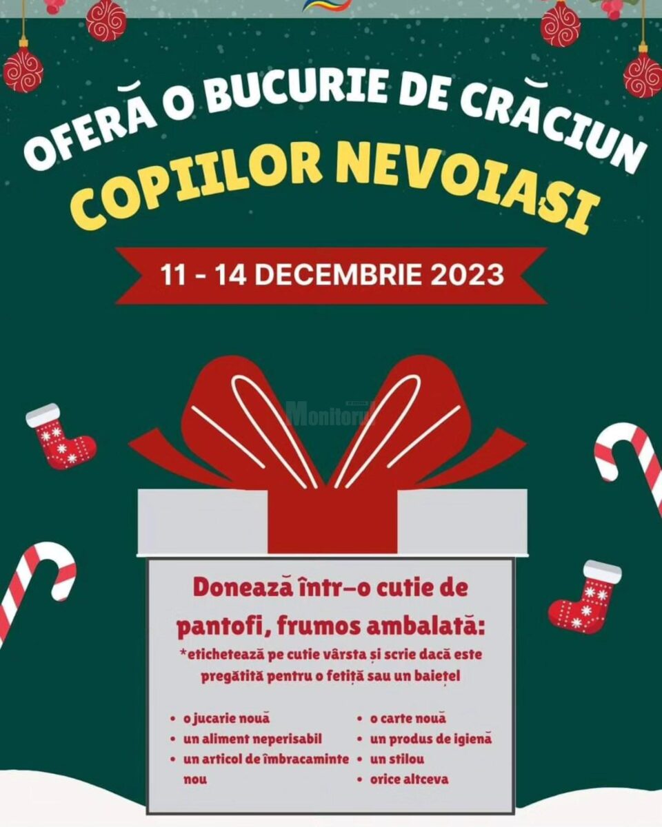 „Moș Crăciun nu uită pe nimeni! Oferă o bucurie de Crăciun copiilor nevoiași”