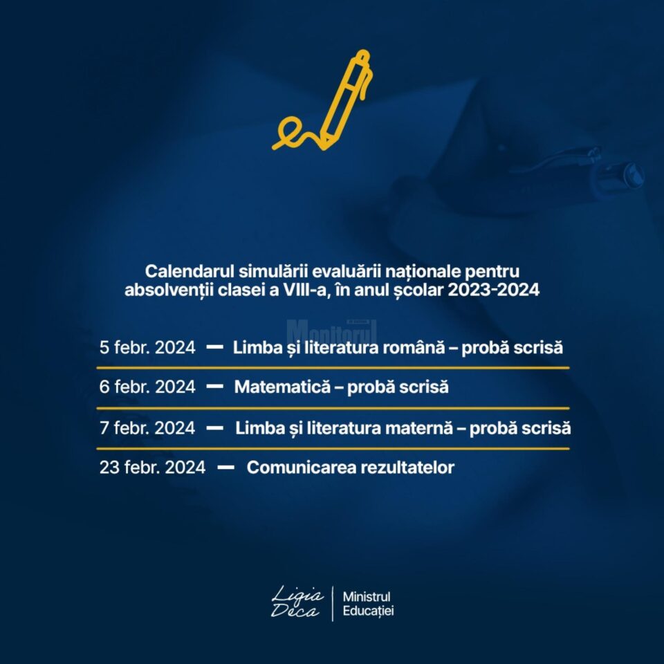 Calendarul simulărilor