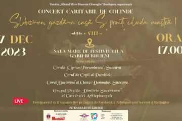Concert caritabil de colinde, duminică, în Sala de festivități a Gării Burdujeni din municipiul Suceava
