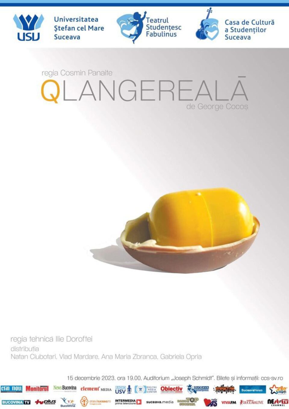Piesa de teatru „Qlangereală”, pusă în scenă de Teatrul Studențesc Fabulinus