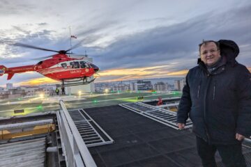Gheorghe Flutur a asistat la primele zboruri făcute de un elicopter SMURD pentru calibrarea heliportului de la Spitalul Județean Suceava