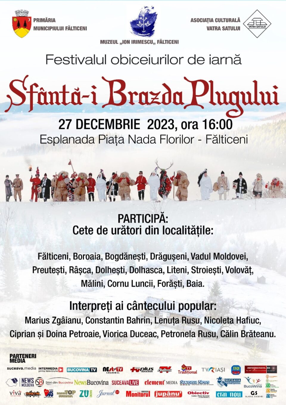 „Sfântă-i brazda plugului”, festival de datini la Fălticeni