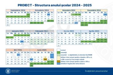 PROIECTUL CALENDARULUI ANULUI SCOLAR 2024 - 2025