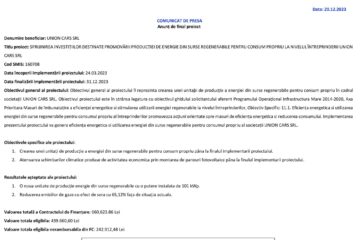 Anunț de final proiect