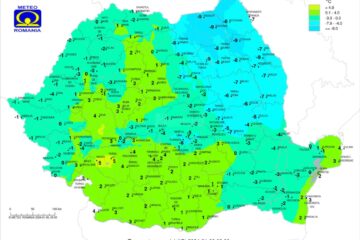 Temperaturi inregistrate luni, 8 ianuarie