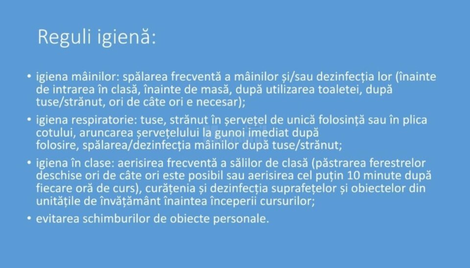 Reguli de igienă pentru prevenirea gripei Foto FB Ministerul Sănătății