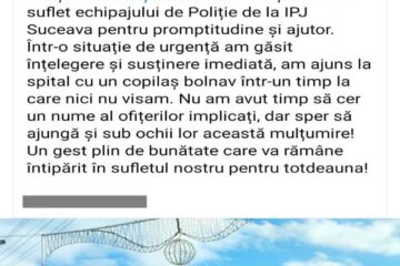 Mesajul de mulțumire adresat Poliției