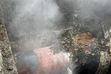Intervenție la avaria apărută în timpul nopții pe magistrala II de termoficare a Sucevei