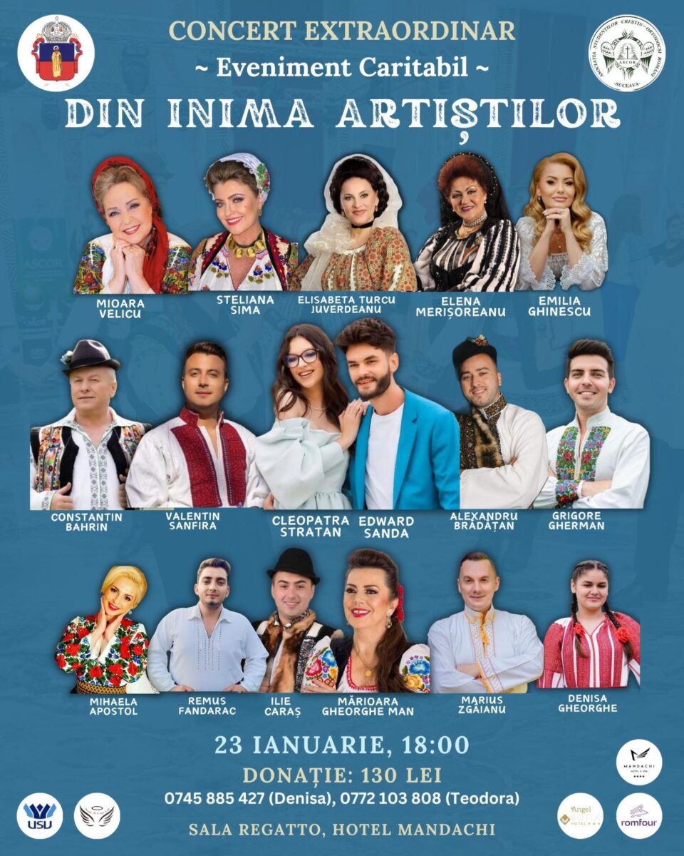 „Din inima artiștilor”, eveniment caritabil organizat de ASCOR Suceava