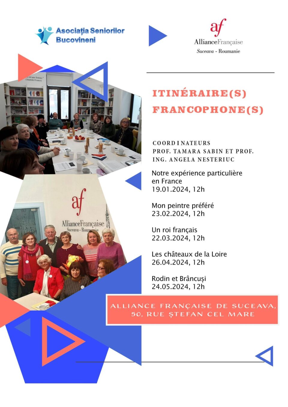 Proiect cultural organizat de Alianța Franceză din Suceava și Asociația Seniorilor Bucovineni